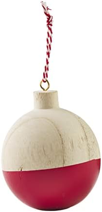 Mud Pie Painted Wood Round Ball Ornament