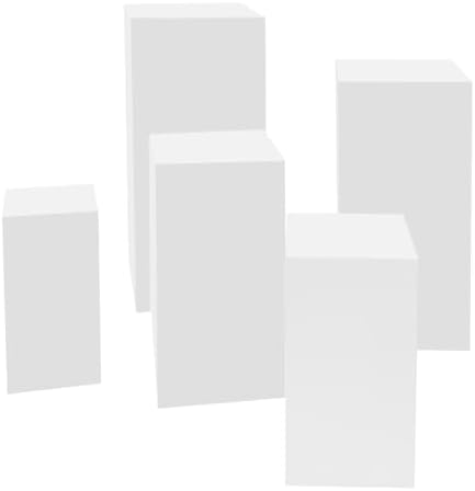 5PCS Square Pedestal Stand White Display Stands for Events