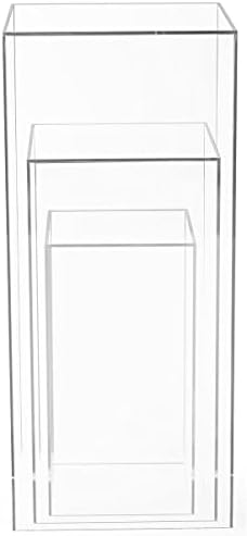 Displays2go Set of 3 Acrylic Pedestals