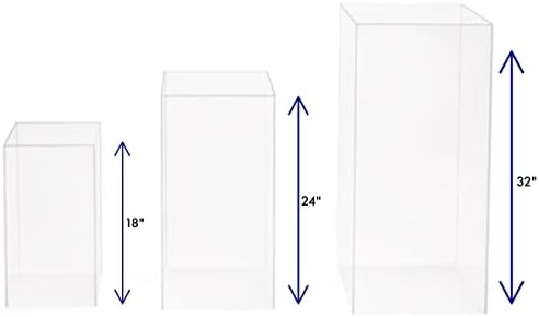 Displays2go Set of 3 Acrylic Pedestals