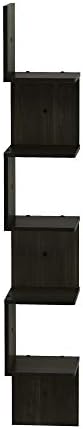 Furinno Rossi Wall Mount Floating Corner Shelf 5-Tier Espresso