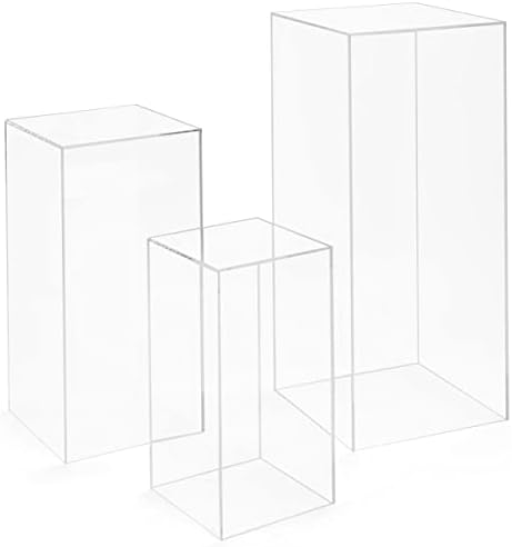 Displays2go Set of 3 Acrylic Pedestals