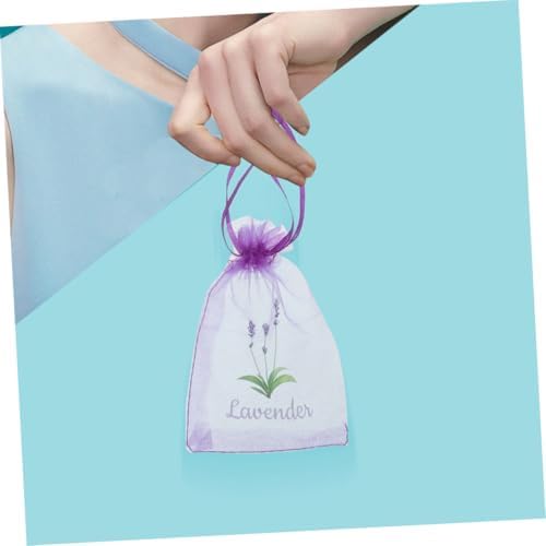 PRETYZOOM 20pcs Lavender Scented Drawstring Mesh Pouches