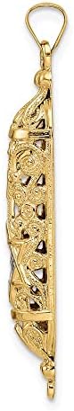 FJC Finejewelers 14Kt Yellow Gold Mezuzah Charm 40x8mm