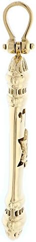 Extra Large Mezuzah Pendant in 14K Yellow Gold