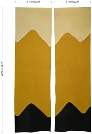 Mustard Yellow and Black Door Curtain 57x17 Inches