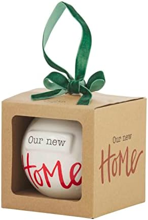 Mud Pie Ceramic Christmas Ball Ornament New Home