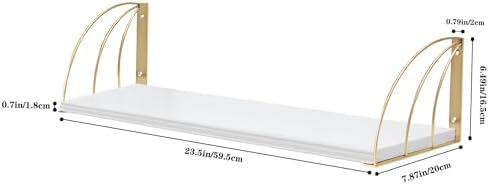 White Gold Floating Bookshelf Set of 2
