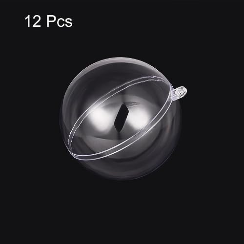 Uxcell 12pcs 1375 Inch Clear Plastic Ornaments Ball