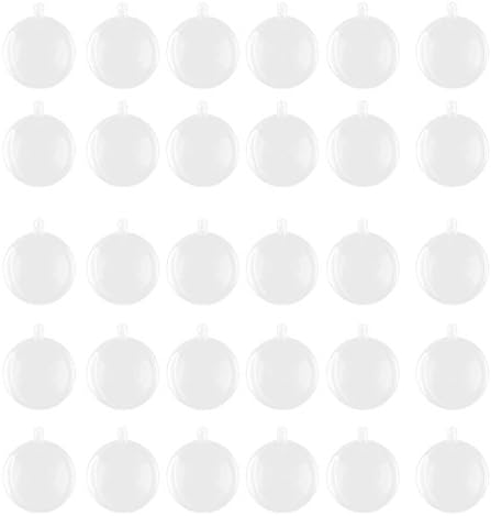 Uxcell Clear Plastic Hanging Christmas Bauble Ball 30pcs