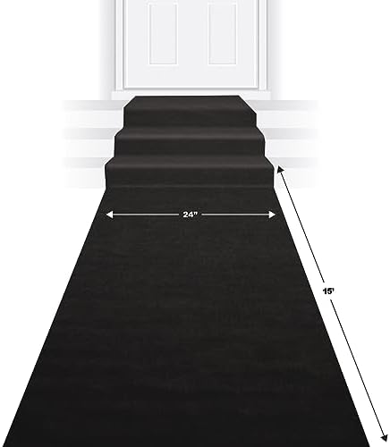 Beistle 2-Piece Black Carpet Runner for Parties