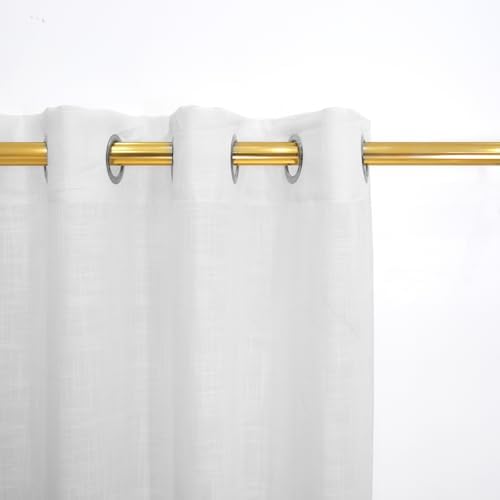 UPOPO White Sheer Kitchen Tier Curtains 24 Inches 2 Panels Grommet Top