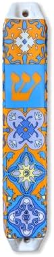 Yellow Ceramic Mezuzah Decor