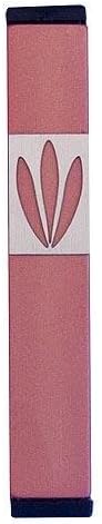 Agayof Small Mezuzah with Leaf Cutout Pink