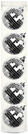 Ashland 2 Inch Silver Disco Ball Plastic Ornaments 5ct