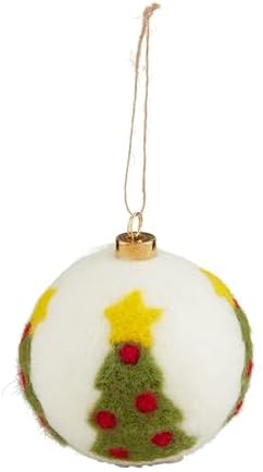 Mud Pie Wool Ball Ornament 4 12 Inch