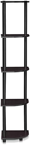 Furinno Turn-N-Tube 5 Tier Corner Shelf Dark Walnut