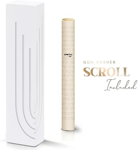 SURI Modern Concrete Mezuzah with Scroll and Gift Box