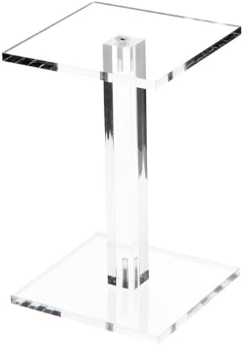 Plymor Clear Acrylic Square Barbell Pedestal Display Riser