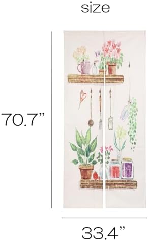Noren Japanese Style Doorway Curtain with Planter Print