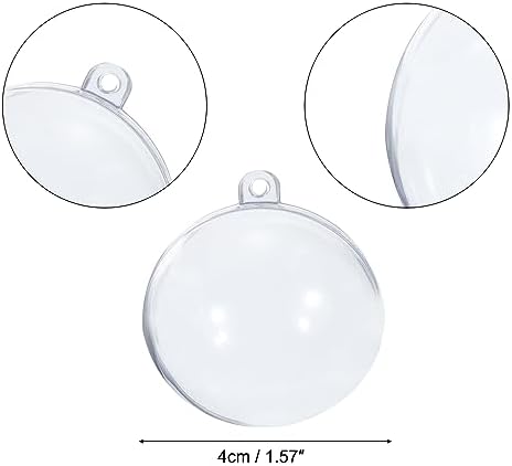 MECCANIXITY 40Pcs Clear Plastic Ornaments Balls