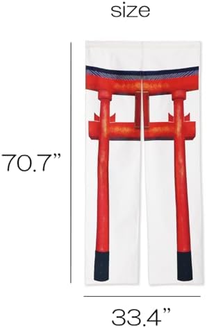 Noren Japanese Style Doorway Curtain with Torii Print