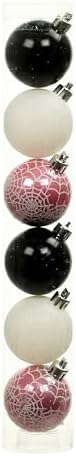 Ashland 175 Pink Black White Halloween Ball Ornaments 6ct