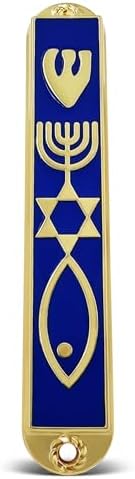 Protection Mezuzah Case with Scroll Blue