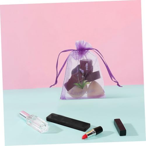 PRETYZOOM 20pcs Lavender Scented Drawstring Mesh Pouches
