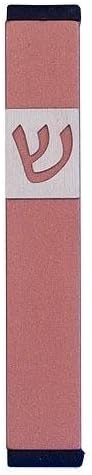 Agayof Small Edgy Mezuzah with Shin Pink
