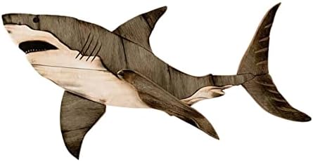 Wood Shark Wall Art Decor for Home Ocean Theme