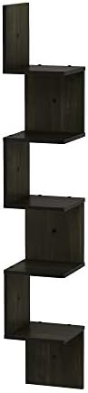 Furinno Rossi Wall Mount Floating Corner Shelf 5-Tier Espresso