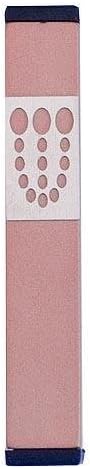 Agayof Small Mezuzah with Dots and Shin Cut-Out Design - Pink