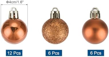 MECCANIXITY Shatterproof Christmas Tree Balls 24Pcs Orange 16 Inch