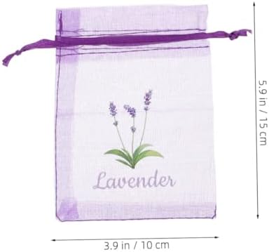 PRETYZOOM 20pcs Lavender Scented Drawstring Mesh Pouches