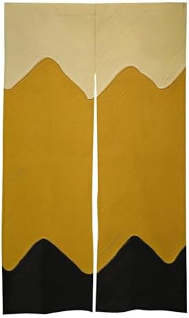 Mustard Yellow and Black Door Curtain 57x17 Inches