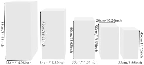 5Pcs Square Display Pedestals White Metal Cakes Dessert Table Stands