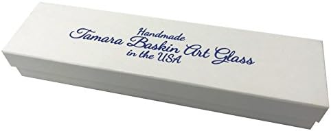 Tamara Baskin Art Glass Sparkling Wedding Mezuzah Blue