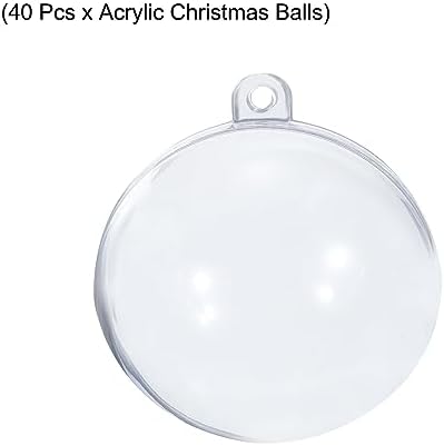 MECCANIXITY 40Pcs Clear Plastic Ornaments Balls