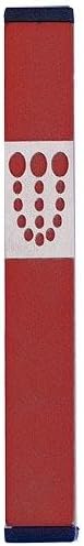 Agayof Medium Mezuzah with Dots Shin Cut Out Red