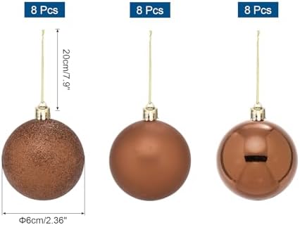 MECCANIXITY 24 Pcs Brown Christmas Tree Balls