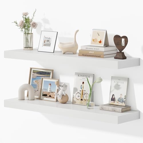 Dreamland 40 Inches Floating Shelves Set of 2 White