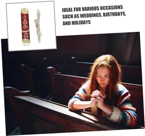 2 Sets Elegant Jewish Mezuzah with Authentic Scroll and Unique Metal Design