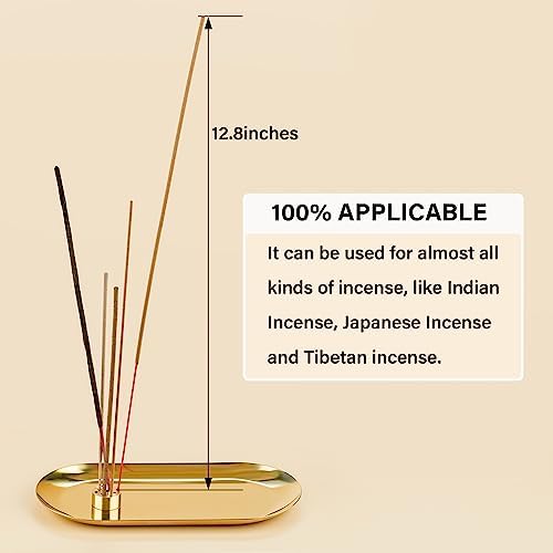 ZenBless 6 In 1 Incense Holder - Gold Oval Ash Catcher