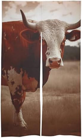 Texas Cow Door Cover Curtain 57x17 Inches