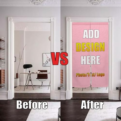 Custom Noren Curtain for Door Divider with Photo Text Logo