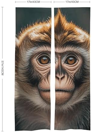 Cute Monkey Door Cover Curtain 57x17 Inches