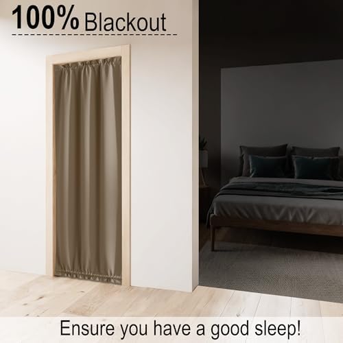 RYB HOME Blackout French Door Curtain Panel