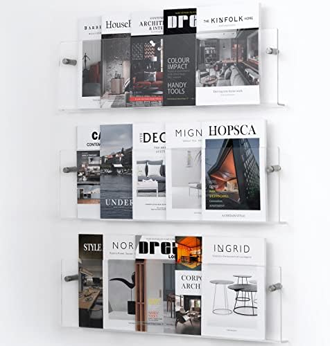Clear Acrylic 3 Tier Brochure Holder Wall Mount