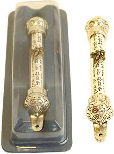Holy Land Market Crown Mezuzah with Scroll Silver 5 Inches